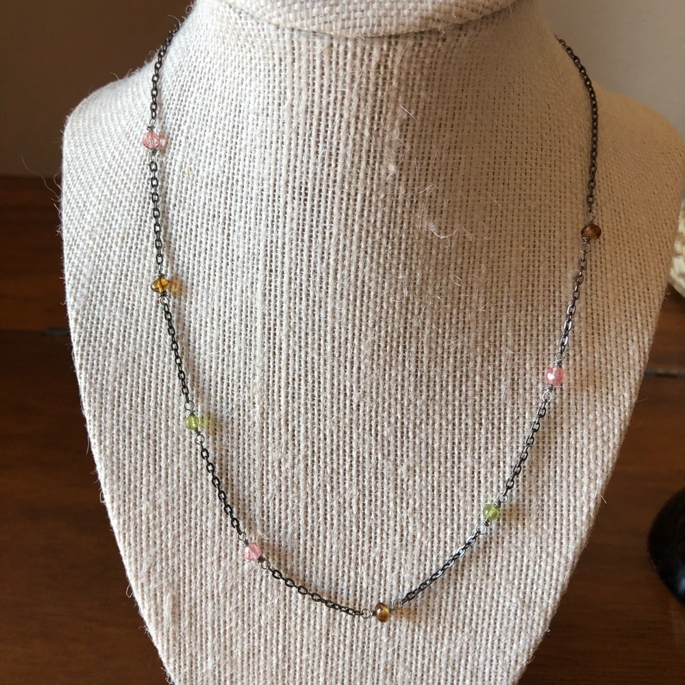 Necklace with multi colored beads